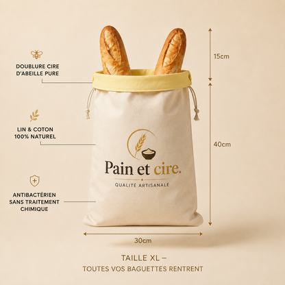 Sac Pain et cire. (30cm x 40cm)