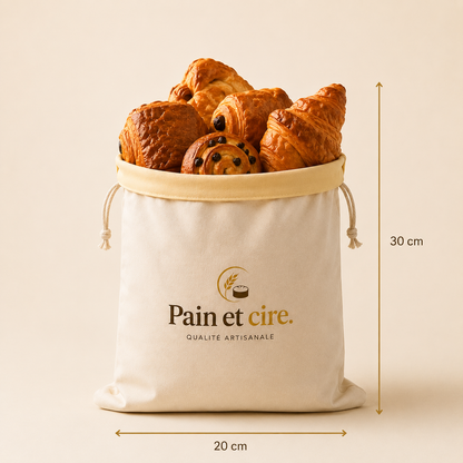 Le sac format viennoiserie en Cire d'Abeille de chez Pain et Cire 20x30