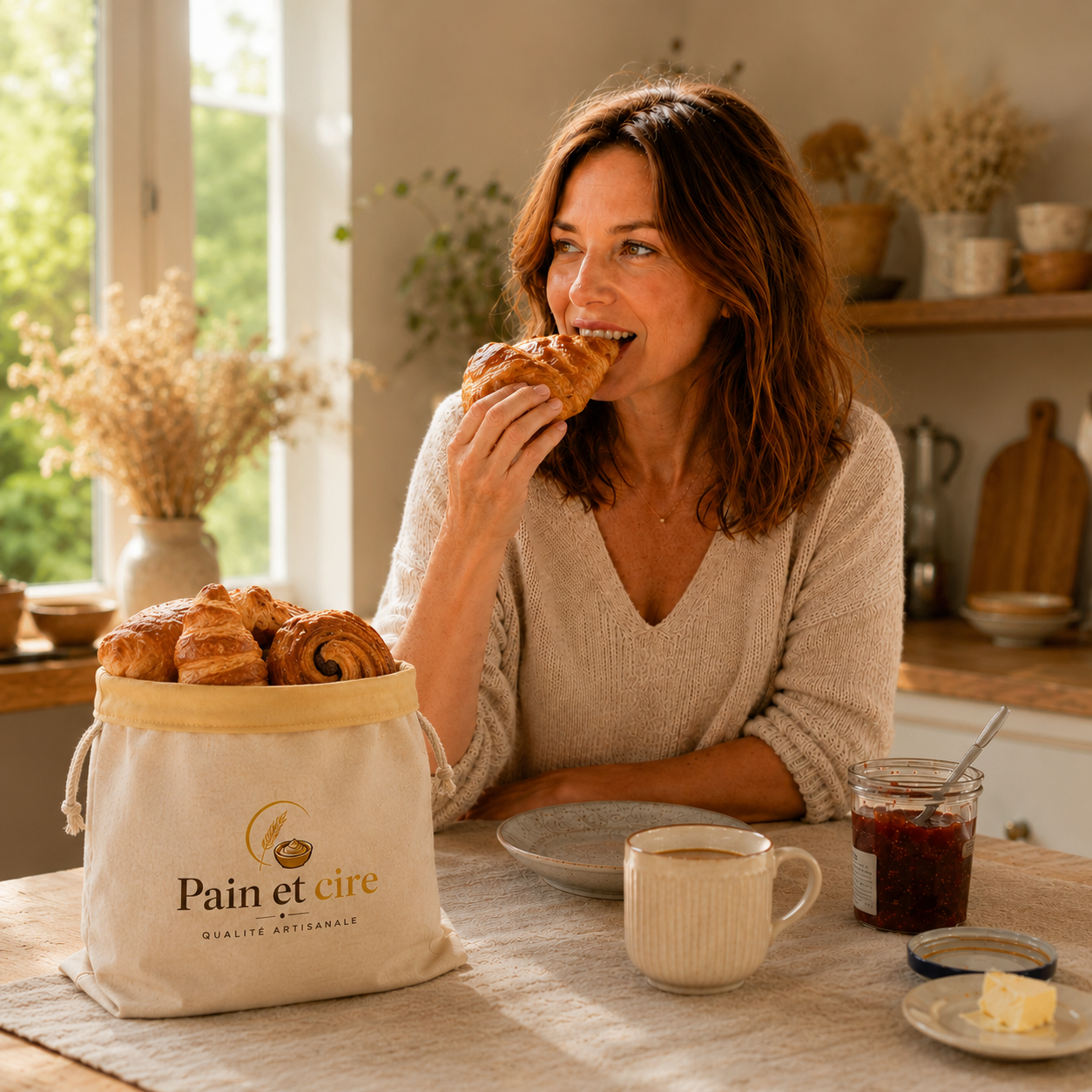 Le sac format viennoiserie en Cire d'Abeille de chez Pain et Cire 20x30